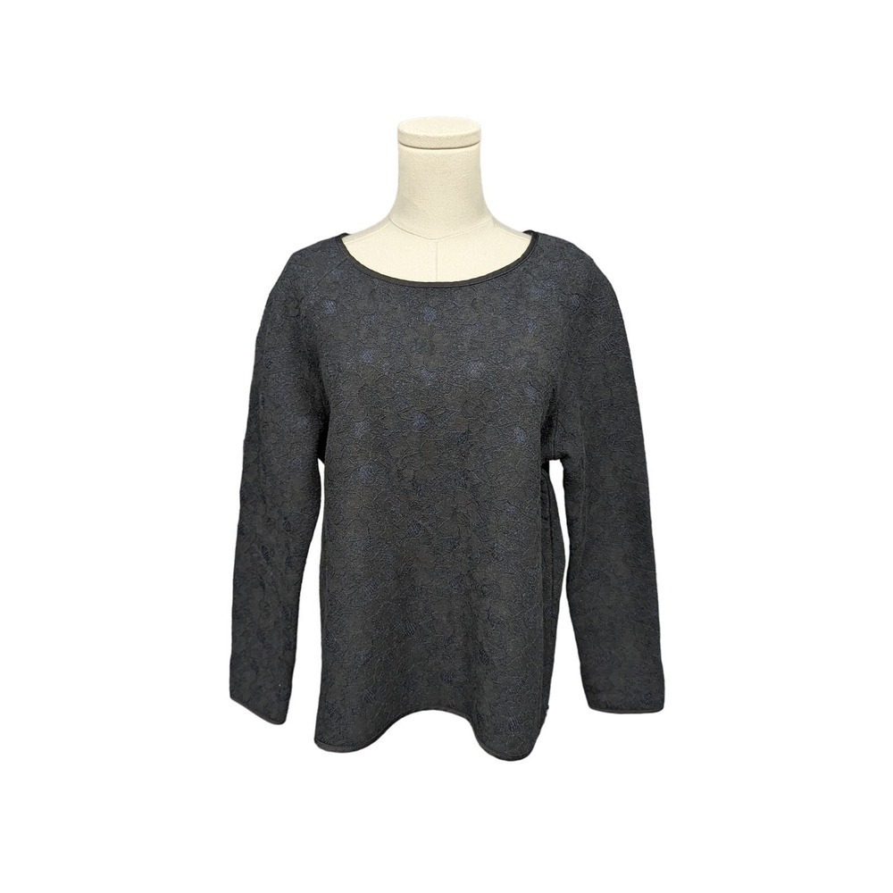 MAISON SCOTCH Size 2 Sweater Floral Lace Thick Scoop Neck Long Sleeve Pullover